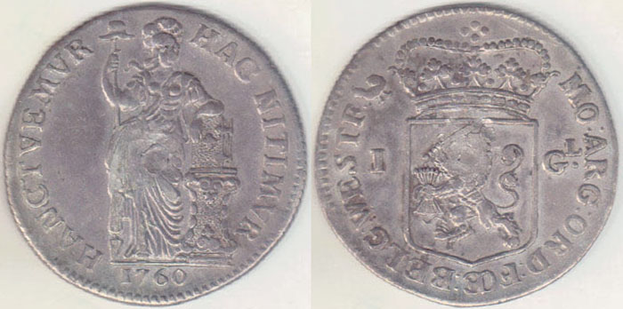 1760 Netherlands Gulden (Proclamation) EF A004157